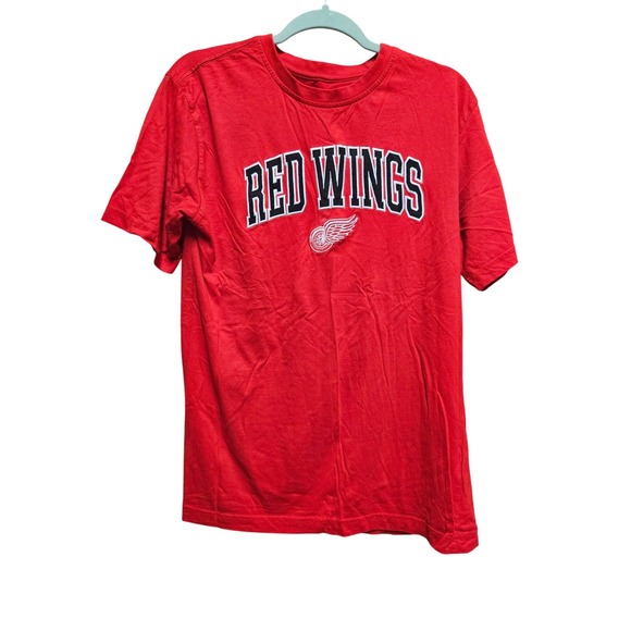 Red Wings NHL Hockey Graphic T-Shirt Detroit Red Short Sleeve Mens Medium - Picture 1 of 4
